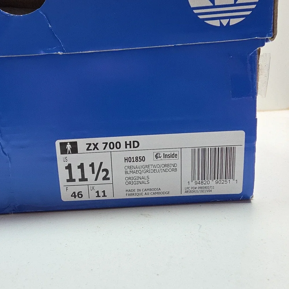 Adidas ZX 700 HD Mens Crew Navy Grey Two Blue Sneakers H01850‎ Size 11.5 NEW